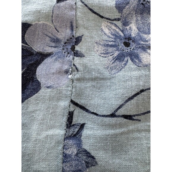 Lungo Larno Linen Top Size 2X Floral Woven Boho Lagenlook Coastal Beachy Blue - Picture 12 of 12